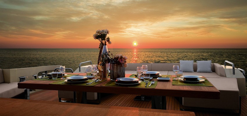 Dinner on a yacht